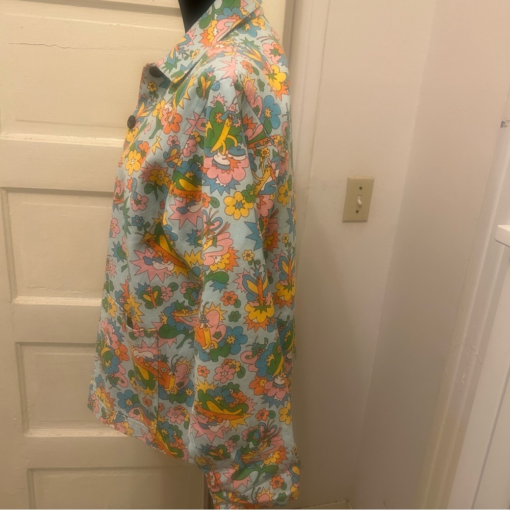 BIG BUD PRESS Floral Button-Up Jacket 70s Brady Bunch Good Times Streetwear - Picture 6 of 8